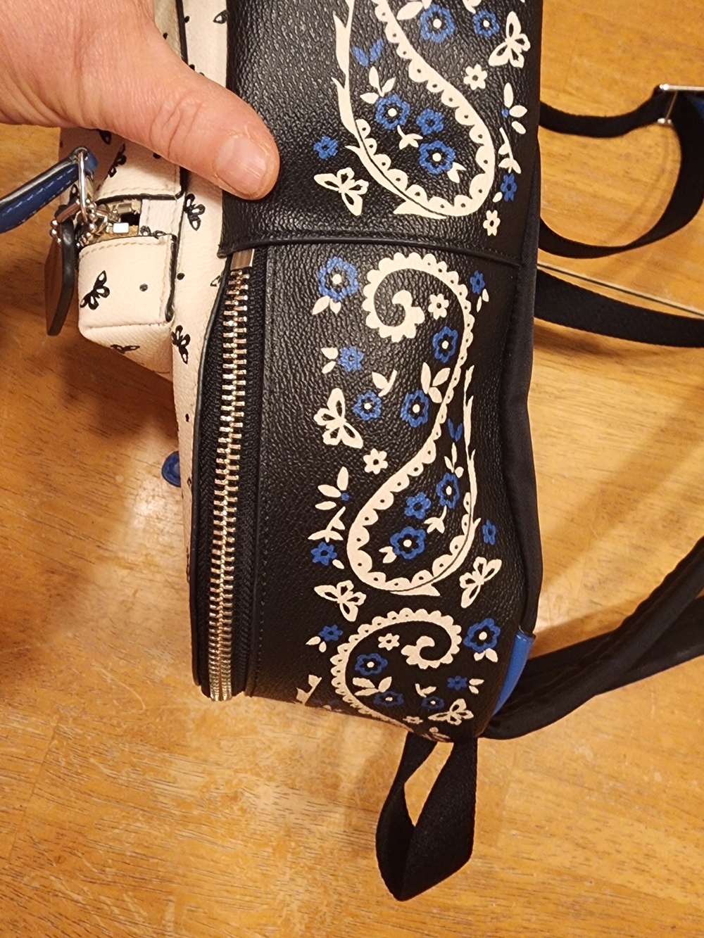 Coach White & Black Mini Backpack with Red Lip Patch - Picture 11 of 16